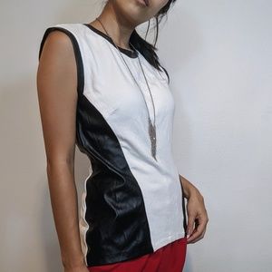 Halogen white and black leather top